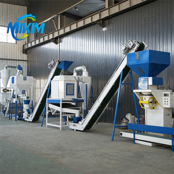 High-yield feed pellet production line, fully automatic, for farms and feed pellet production plants, high yield and low cost.