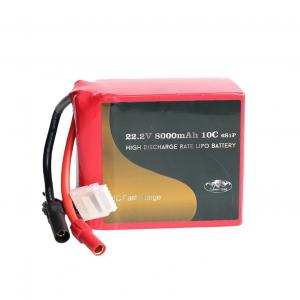 10C High Power 22.2V 8000 MAh Lithium Polymer Battery For RC Drones , RC Cars And RC Boats