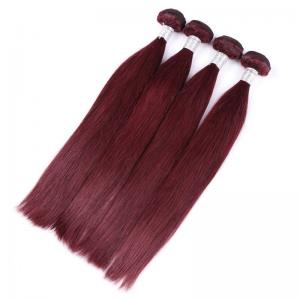 99j Burgundy Straight Brazilian Hair Peruvian Human Hair Weave Popular Sell Double Weft