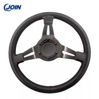 China Universal Golf Cart Steering Wheels Black Leather 13.5 Inch on sale