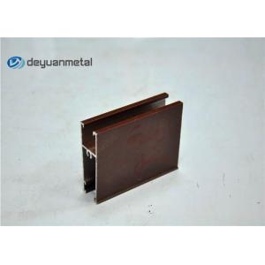 China Brown Color Temper T5 Wood Grain Aluminum Extrusion For Sliding Windows supplier