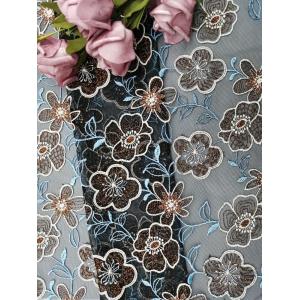 Floral Lace Colored Embroidery Fabric Women Garment Cloth