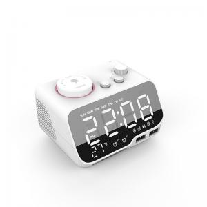 China Mirror LCD Display Portable Alarm Clock Radio With Bluetooth TF Card supplier