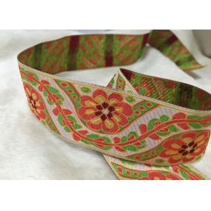 Flower Pattern Elastic Shoe Bands , Jacquard Woven Elastic Band For Underwear Waistband
