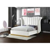 China OEM Home Luxury Beds Furnitures King Size white velvet Frame Sets Hotel Queen Room Modern Wooden Bedroom Furniture Set on sale