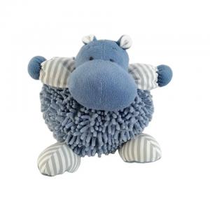 Super Soft Hand Feeling Stuffed Blue Lovely Various Animal Fat Round Plush Hippo Toy