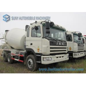 6 x 4 JAC 9 Cbm Concrete Mixer Truck 336 Hp Engine And ZF Reducer White