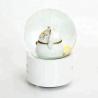 Business White Resin Crafts 100mm Lucky Cat Snow Globe