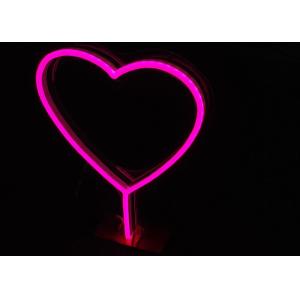 Pink Heart Hazard Free 12VDC EU Plug USB Neon Signs For Gift