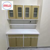 China Hospital Clinic Furniture Disposal Cupboard Manufacturers L 3000*W 600* H 850 To 900 Mm Stainless Steel on sale