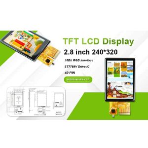 China Polcd High Brightness 500nit 2.8 inch LCD Screen 240x320 RGB interface IPS CTP Capacitive Touch TFT Display wholesale