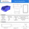 Small Parts Storage Solution Virgin Plastic PP Stack Hang Bins For Organizing Storage Boxes & Bins For Tool & Packaging Use