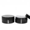 China 100g Plastic Packaging Jars , Skincare Packaging Black Pet Jars With Cap wholesale