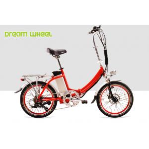 Red Citizen Lightweight Electric Folding Bike 20 Inch 36V 250W V Brake