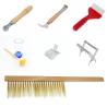 China Beekeeping tools, bee tools, bee tools, bee brushes, comb clips, honey cutting forks, scraper marking bottles wholesale