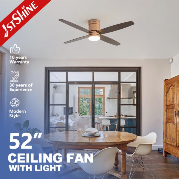 Flush Mount LED Ceiling Fan with Hugger Design and 3000K/4500K/6000K Color Temperature