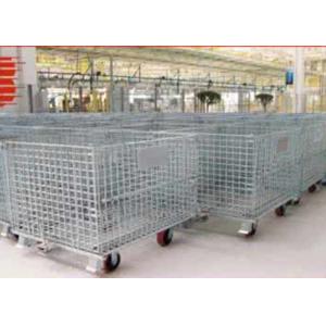 China Zinc - coated Wire Mesh Cages ,  Workshop Pallet Metal Front Drop Gate supplier