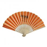 China Paper Own Logo Printed Bamboo Hand Custom Folding Fan For Wedding Party Gift on sale