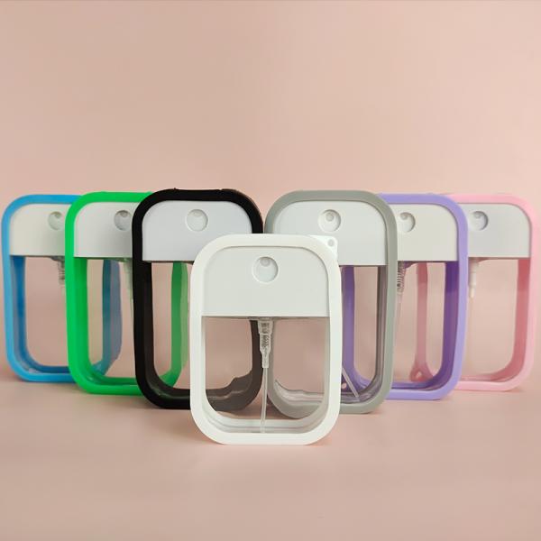 Cell Phone square Shape Pocket Credit Card Fine Mist Refillable Spray Bottle with Keychain Lanyard for Perfume/Hand Sanitizer