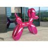 China Modern Art Hot Pink Balloon Dog Resin Outdoor Fiberglass Sculpture wholesale