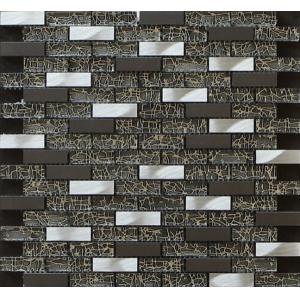 China Classical black and white glass mix metal mosaic puzzle pattern perfect for office wholesale