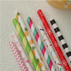 Recyclable Bulk Striped Paper Straws For Decorate Colorful Beverage Packaging