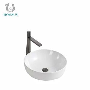 China White Bathroom Countertop Basin 420*420*135mm supplier