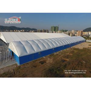 China 20m Width Steel Polygon Structure Tent With PVC Roof Cover And Sandwich Walls And Rolling Door supplier