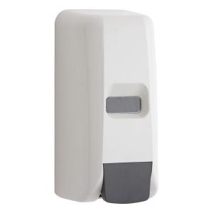 China 1000ml manual foam soap dispenser, sanitizer dispenser, ABS plastic, white color, bulk refill, wall mounted supplier
