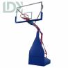 China Foldable Basketball Stand With Glass Backboard And Adjustable Height Portable Basketball Hoop wholesale