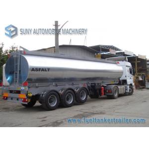 China 35000 Liters Tri-axle Heating Bitumen Storage Tanks , Aluminum Cover Bitumen Tanker supplier