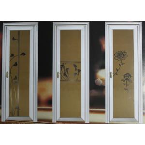 China 1.0mm - 1.2mm profile thickness wood grain aluminum hinged doors with single, double doors supplier