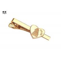 China Wedding Style Necktie Clips Pins , Heart Shaped Shirt Monogram Tie Pin on sale