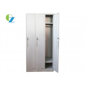 Staff Clothes Cabinet Steel Office Lockers 3 Door With KD Structure