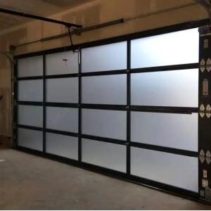 Modern White Aluminum Sectional Door with Safety Double Glazing Glass Modern overhead sectional panel transparent glass