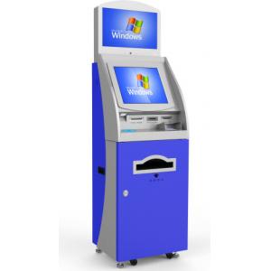 250CD/M2 COMPUTER KIOSK WITH 19 INCH TOUCH SCREEN MONITOR ON A ENCLOSURE WITH STAINLESS STEEL SIDES