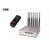 7 Bands 16W GPS Signal Jammer Remote Control VHF / UHF / GSM Silver Color