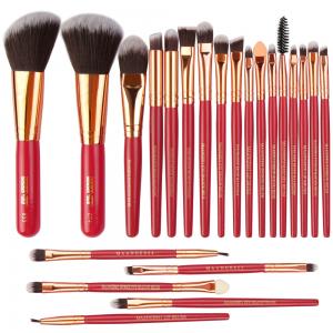 22 Pieces Wood Handle High Quality Makeup Brushes Fan Brush best make up brush