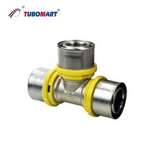China Original OEM Brass Press Fitting EQUAL and UNEQUAL TEE UNION for PEX/AL/PEX Multilayer Pipe for Water and Gas Use ISO Certified wholesale