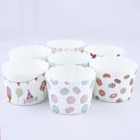 China Small Disposable Food Packaging Box Oven Safe Grease Resistant Cake Baking Cups on sale