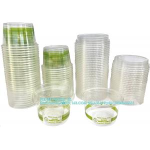 Compostable Biobased Plastic Cups And Lids Dessert Cups With No Hole Lids, Mini Disposable Parfait Cups