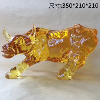 China Yellow Crystal Bull Figurine / Lion Tiger Head Baccarat Crystal Figurines on sale