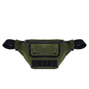 Green Color Fanny Hip Pack , Nylon Fanny Waist Bag Lightweight