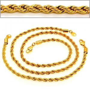 Trendy Men Jewelry Wholesale 18K Real Gold Plated 4.6MM Line shape Necklace Bracelet Afric