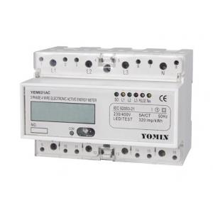 China CT / 5A 3 Phase Active Din Rail KWH Meter With Pulse Output  & Liquid Crystal Display supplier