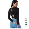 China Pretty Bow Backless Cropped Workout Long Sleeve Shirts For Yoga wholesale
