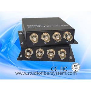 China 4ch analog video fiber transmitter and receiver with rs422/232/485 or analog audio in iron case supplier