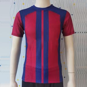 Fabric Durable Soccer Team Jersey Polyester Breathable Striped Soccer Shirt