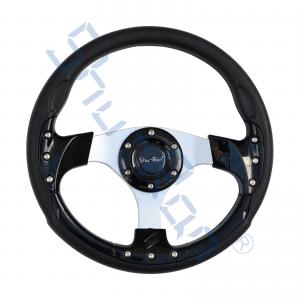 China Golf Cart Racing Black Steering Wheel for Club Car, EZGO, and Yamaha supplier