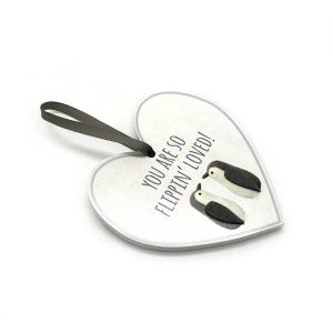 White Love Shape Wooden Wall Plaques , Small Wooden Plaques With Sayings